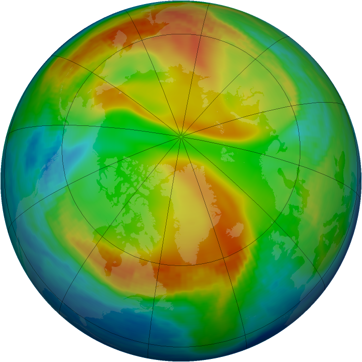 Arctic ozone map for 30 December 1984